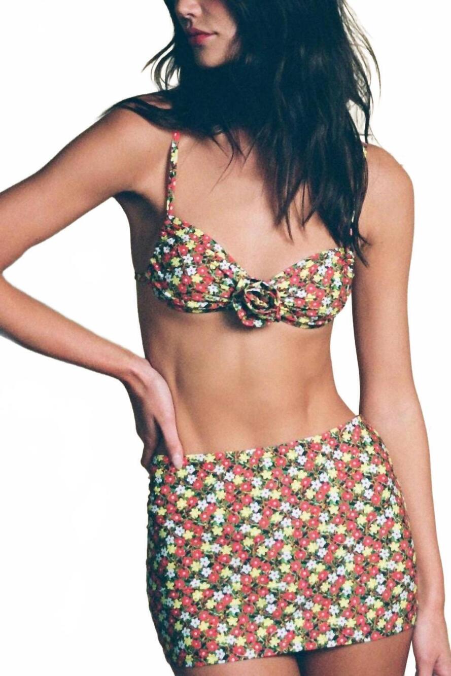 NEW MONTCE fitted micro skirt in sienna floral
